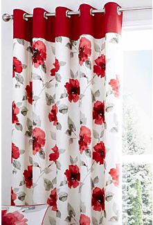 Ventura Red Curtains Small