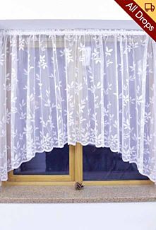 Alice White Jardiniere Net Curtains - Small
