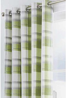 Hilton Green Eyelet Curtains - small