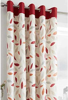 Iowa Red Eyelet Curtains sml