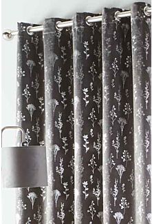 Framingham Charcoal Curtains - Eyelets