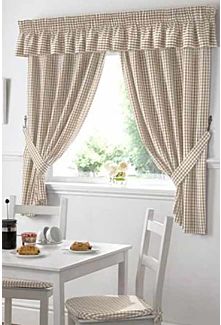 Dorothy Gingham Beige curtains - Small