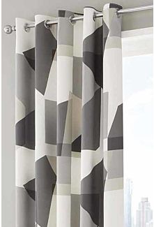 Grayson Charcoal Eyelet Curtains - Small
