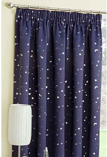 Luna Navy Tape Curtains - Small