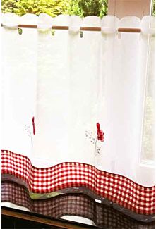 Preston Poppies Cafe net curtains - Small