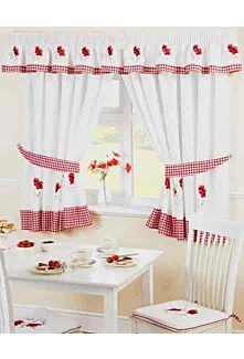 Preston poppies red - curtains - small
