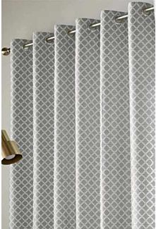 Stamford Silver Eyelet Curtains - Small