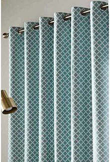 Stamford Teal Eyelet Curtains - small