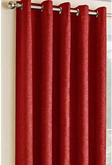Conway Red Eyelet Curtains - Small