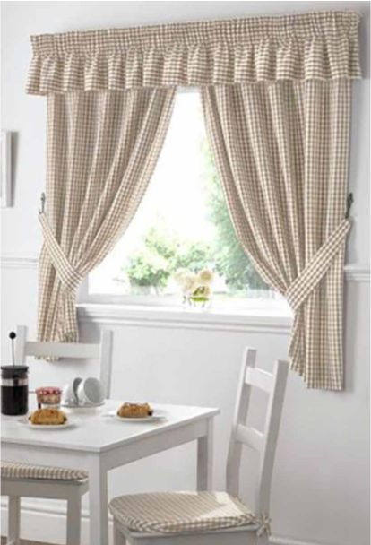 Dorothy Gingham Beige curtains