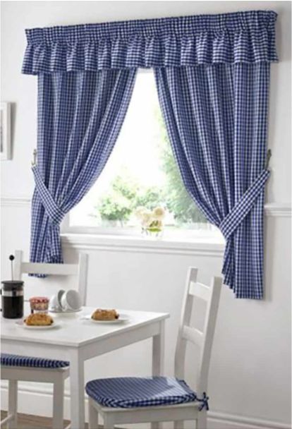 Dorothy Gingham Blue Curtains 