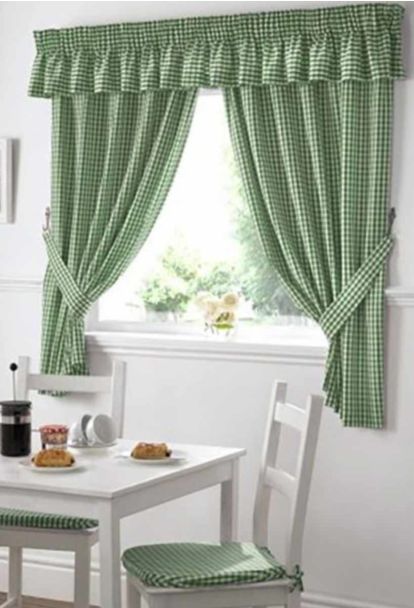 Dorothy Gingham Green curtains