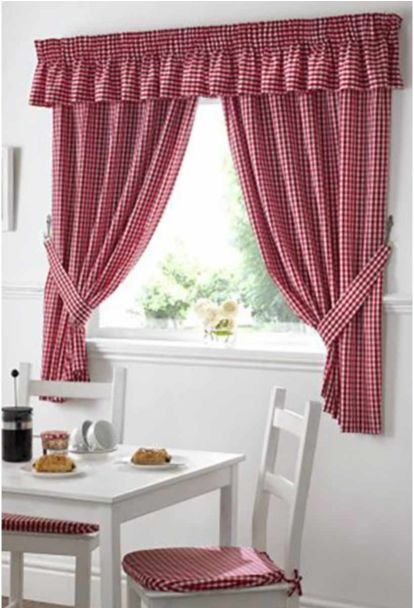 Dorothy Gingham Red Curtains