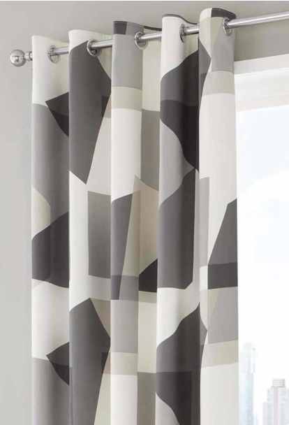 Grayson Charcoal Eyelet Curtains