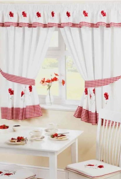 Preston poppies red - curtains