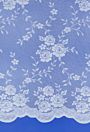 Rose White Floral Net Curtains flat