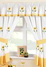 Sunflowers white and yellow curtains