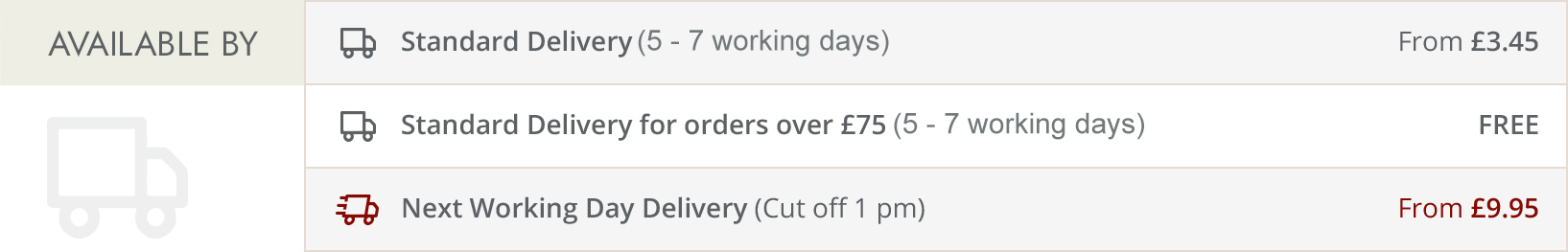 Delivery Cut OFF 5 - 7 working days