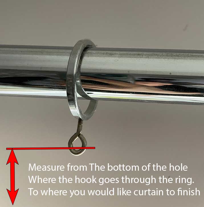measure from here to where you would like curtain to finish